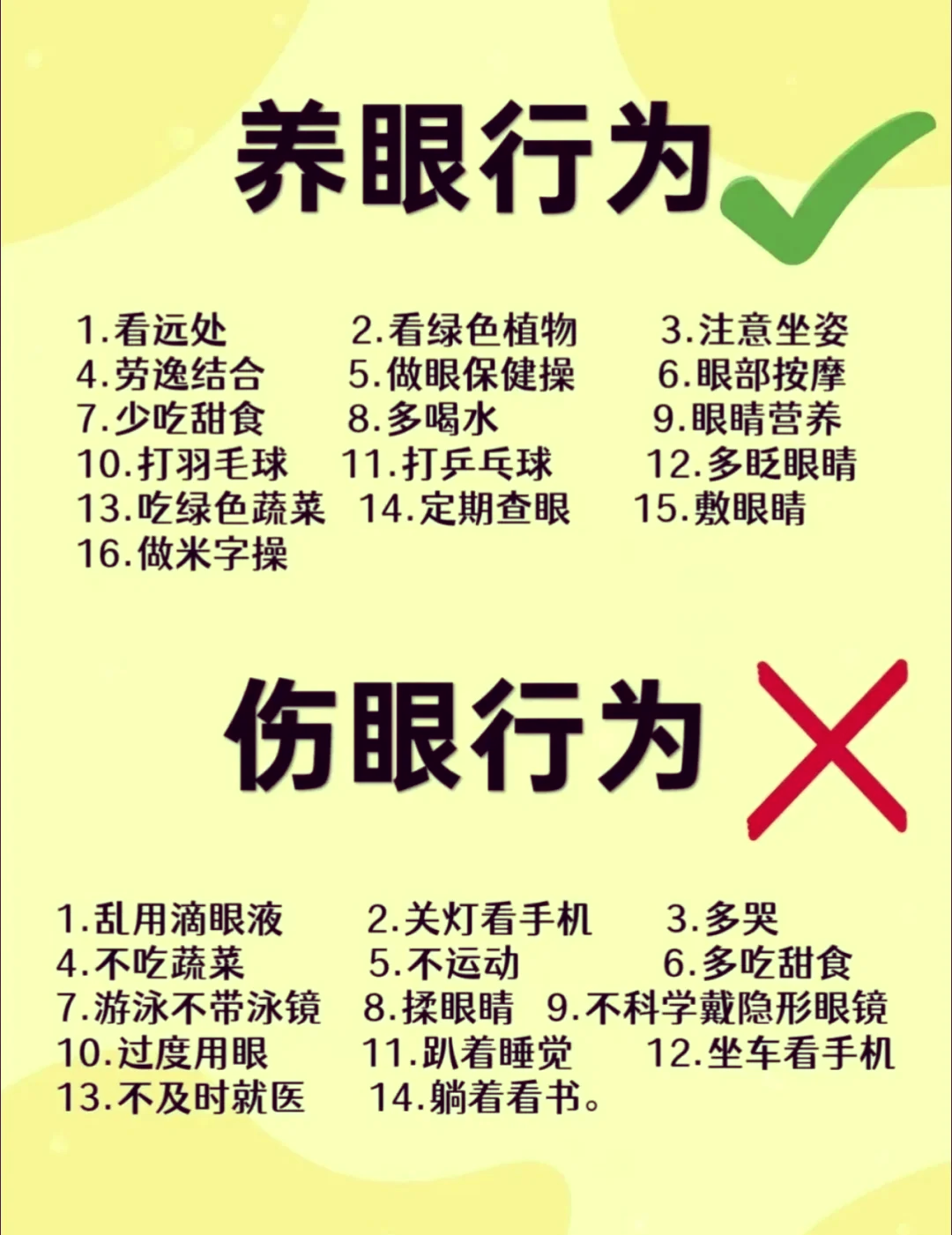 提出保护视力的建议十条
