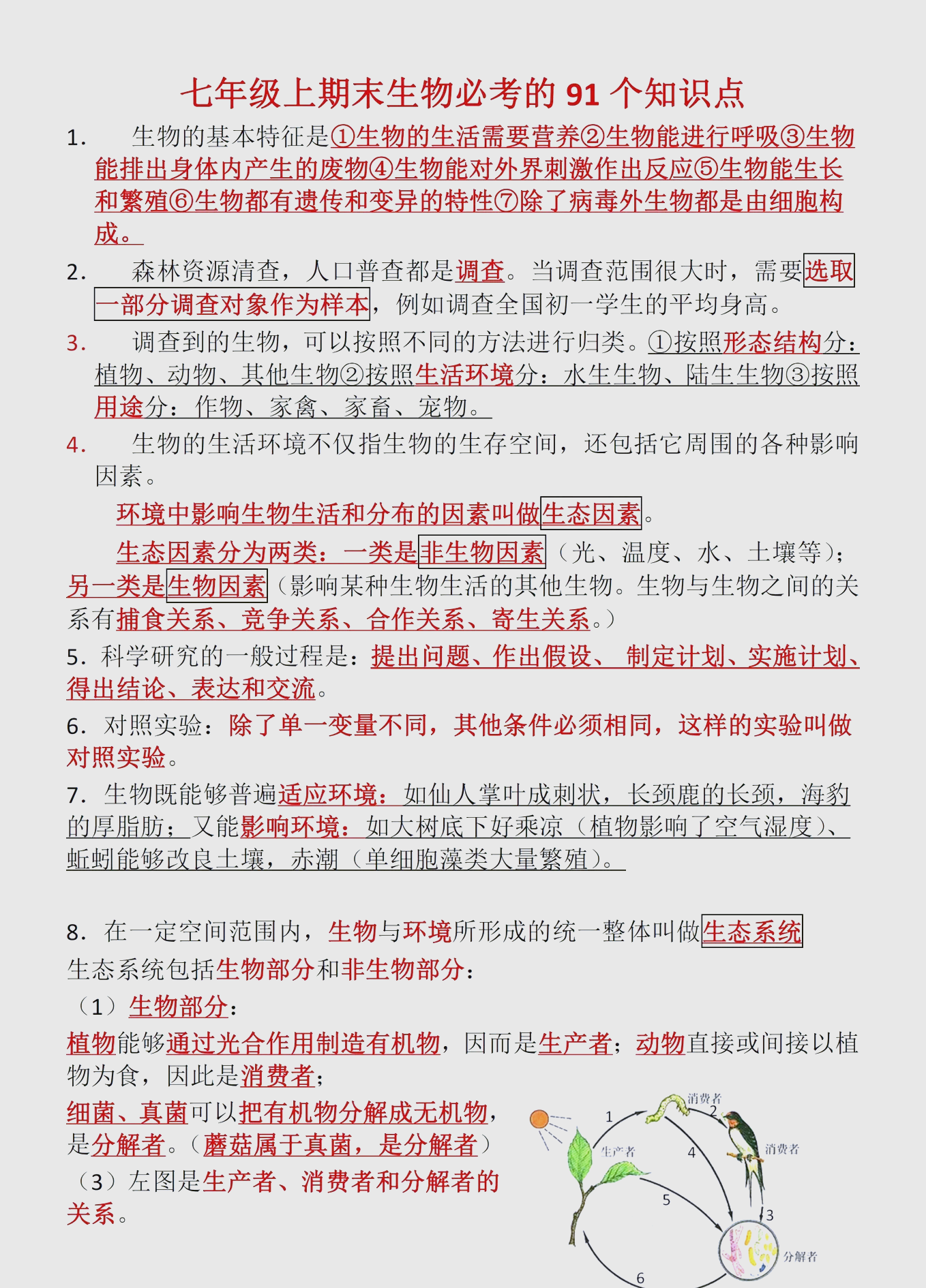 七年级上册生物期中知识点
  第2张