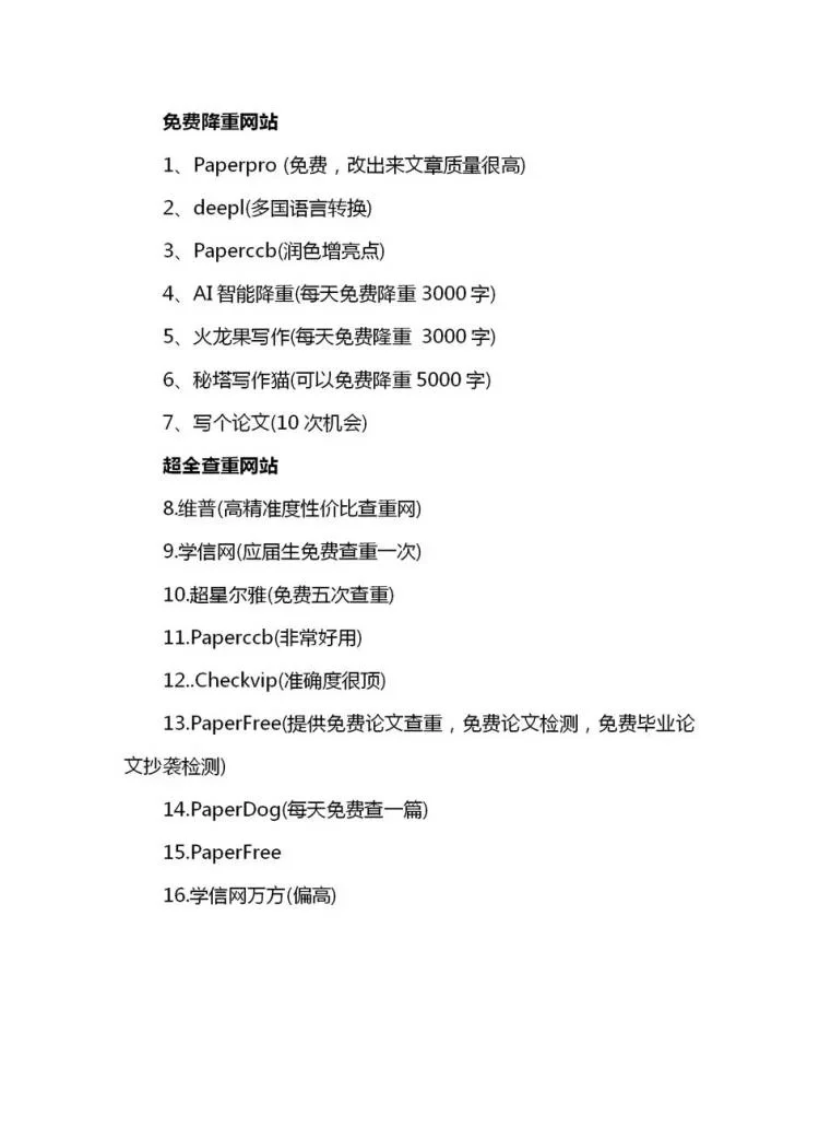 免费查重降重的网站=免费查重降重的公众号