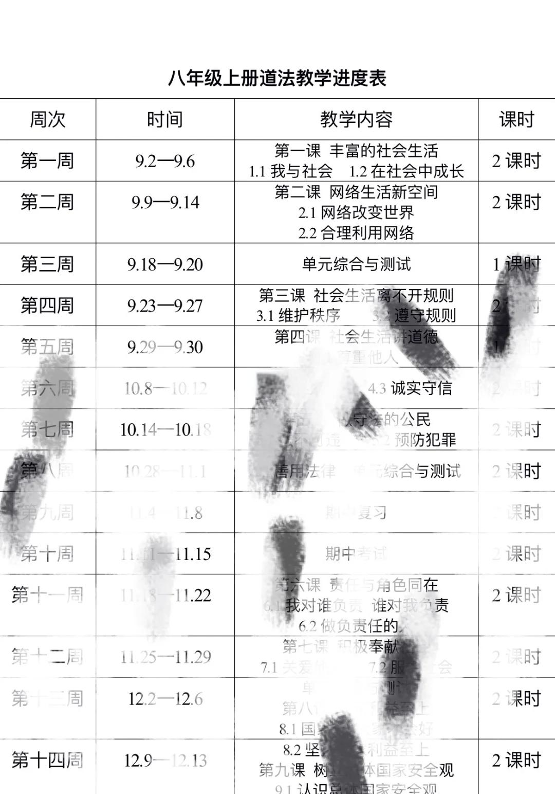 八上道法背诵清单来啦(八上道德与法治知识背诵)