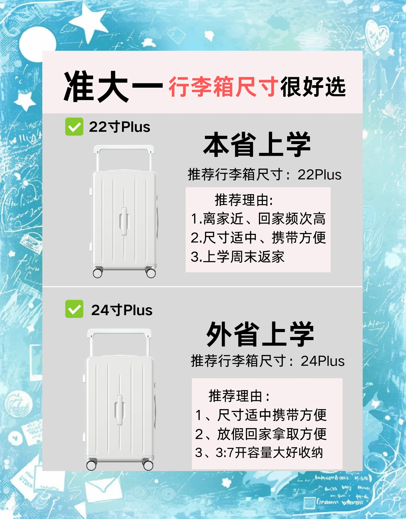 张倩英国留学行李箱尺寸 张倩英国留学行李箱尺寸