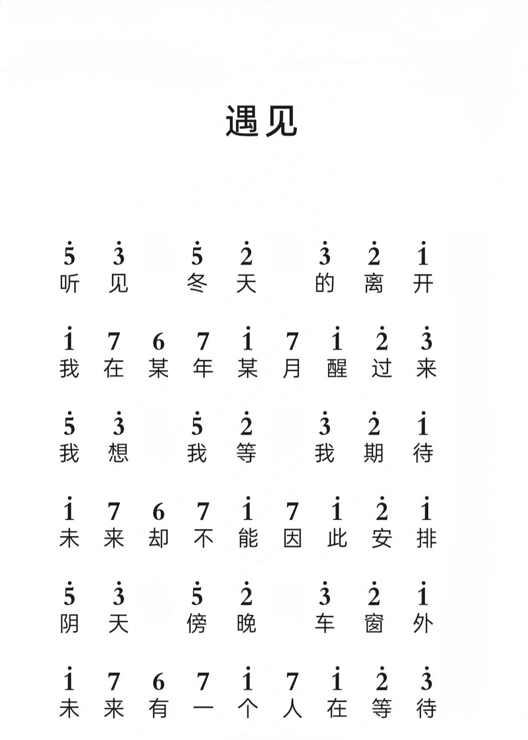 遇见孙燕姿歌词完整