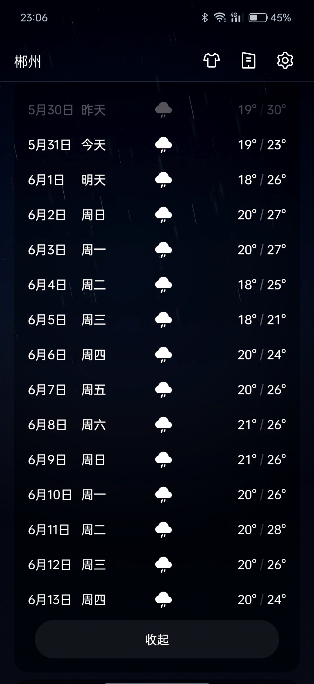 日本的天气预报15天查询