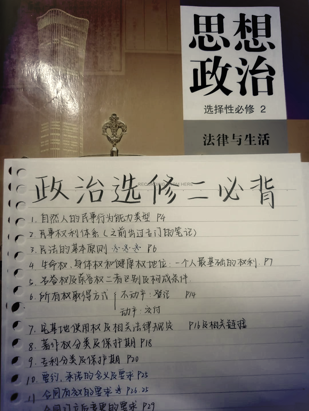高二政治选修上册知识点清单(高二政治选修上册知识点清单图片)