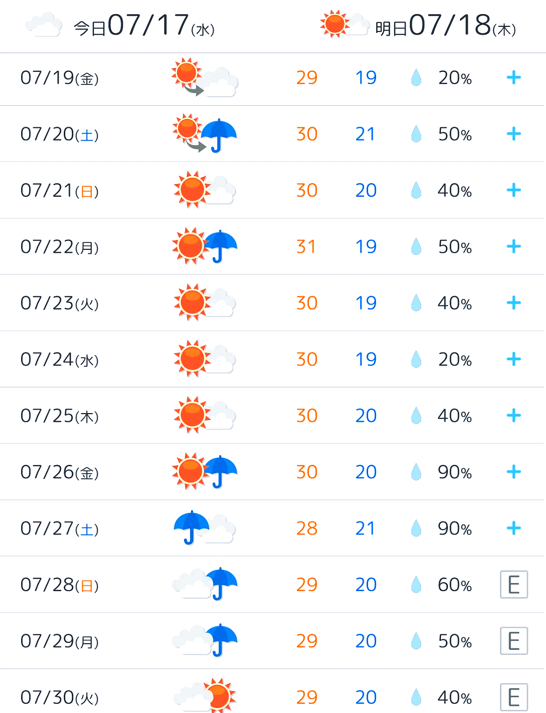 日本天气预报
