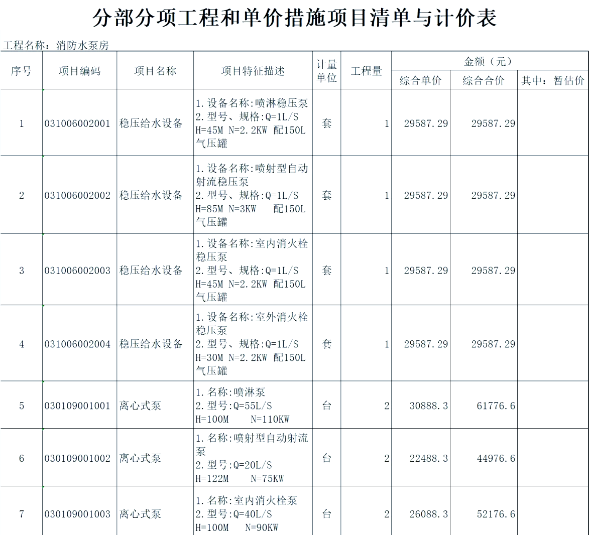 漏水维修报价单