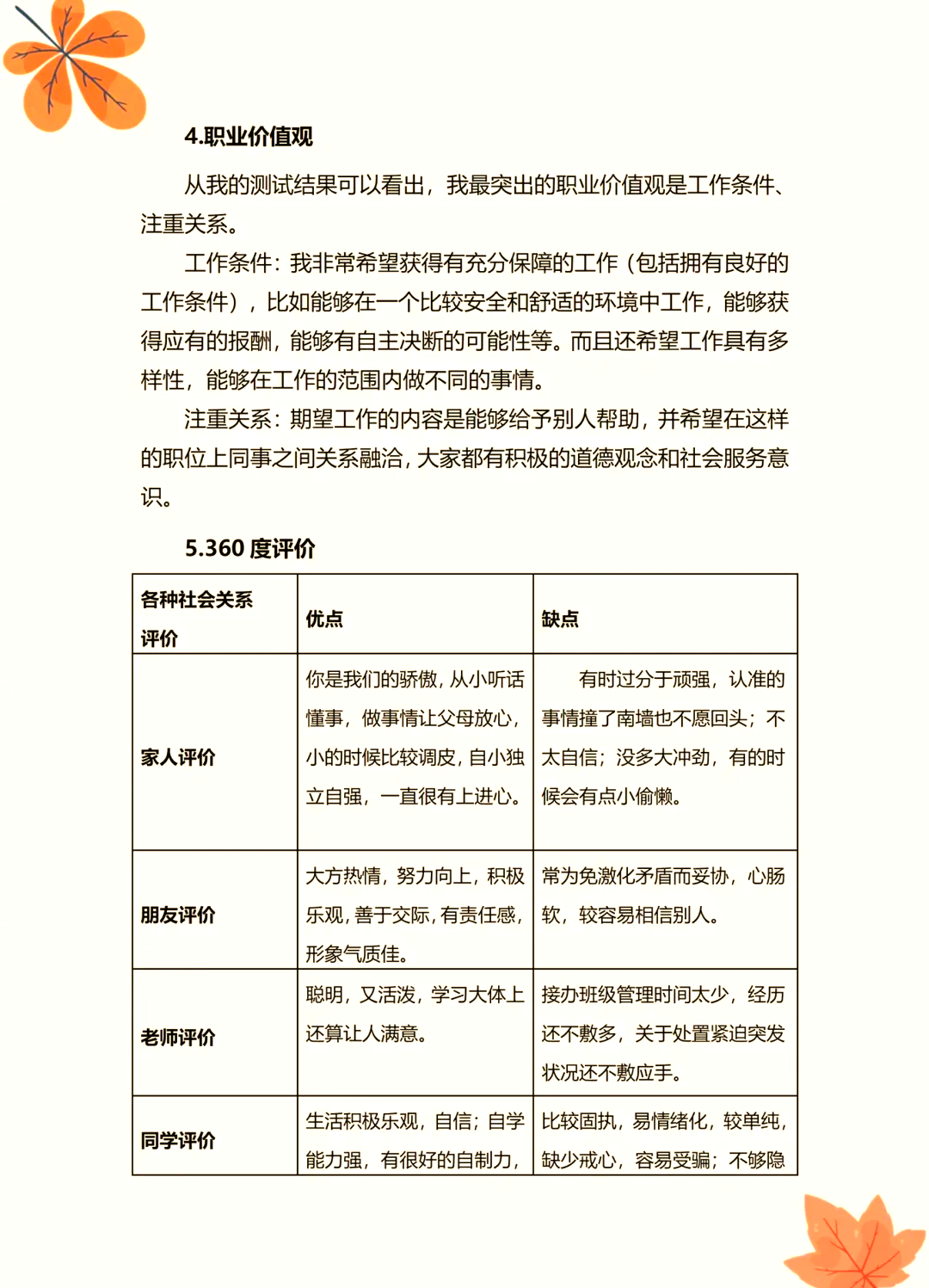 大学生职业价值观有哪些(大学生职业价值观模板)