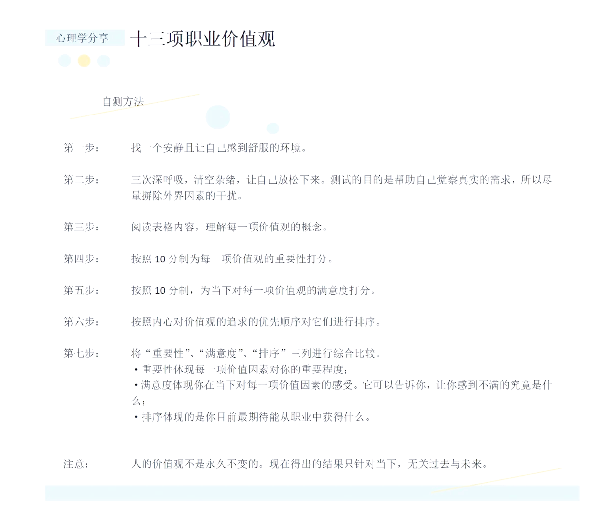 价值观自测(价值观自我评价范文)
