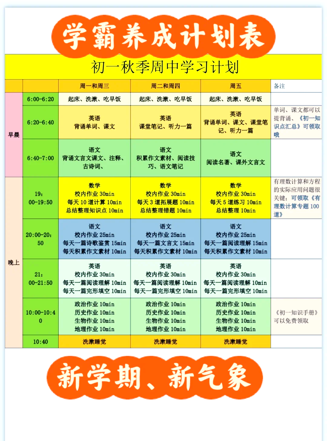 行动计划书初一