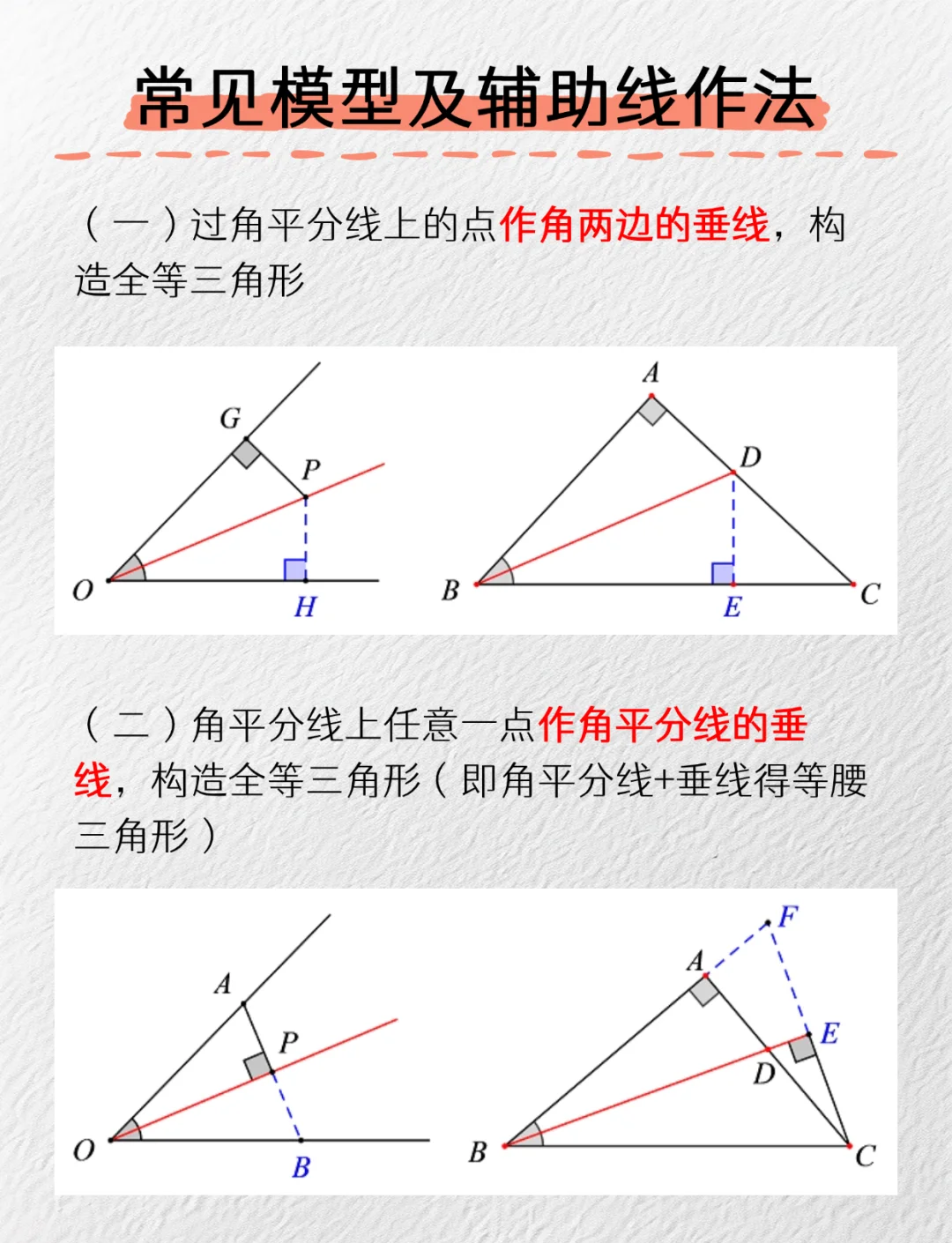 包含方法技巧：有关角平分线的处理(三大类型)的词条