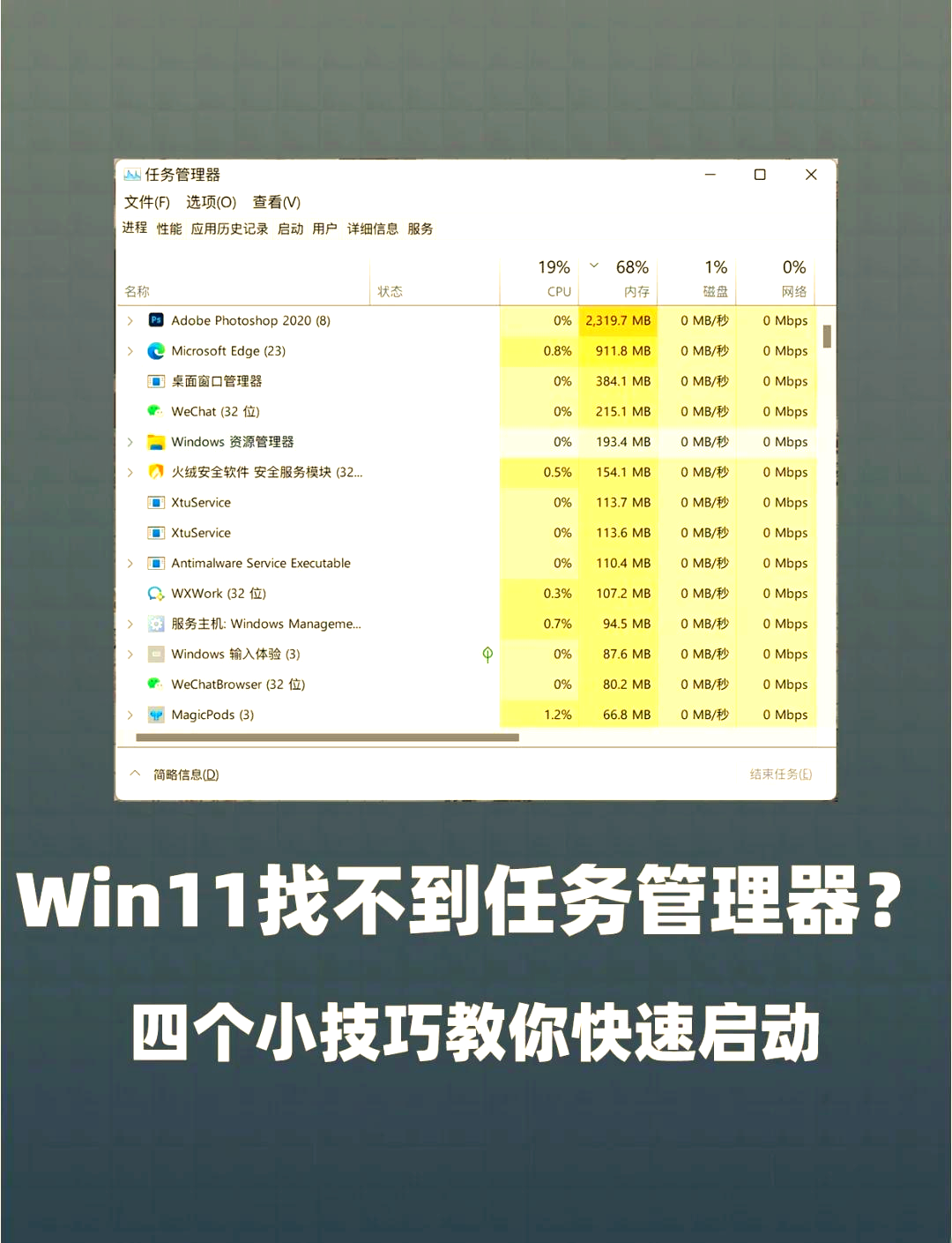 win加r打开任务管理器