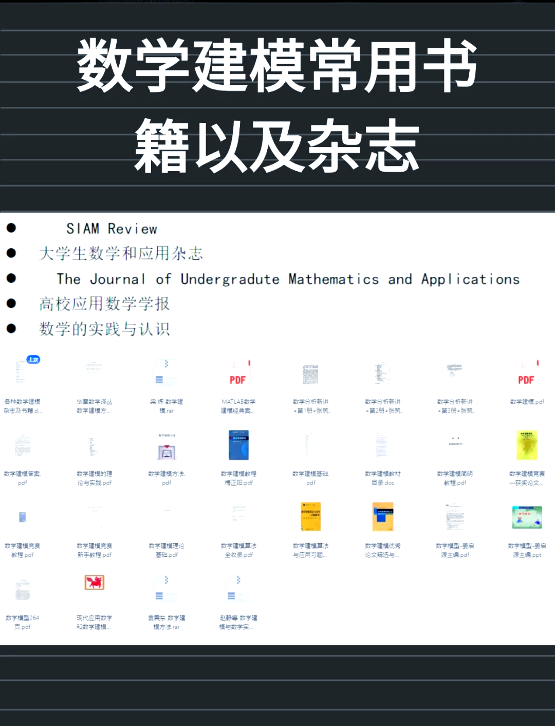 数学建模的书籍推荐
