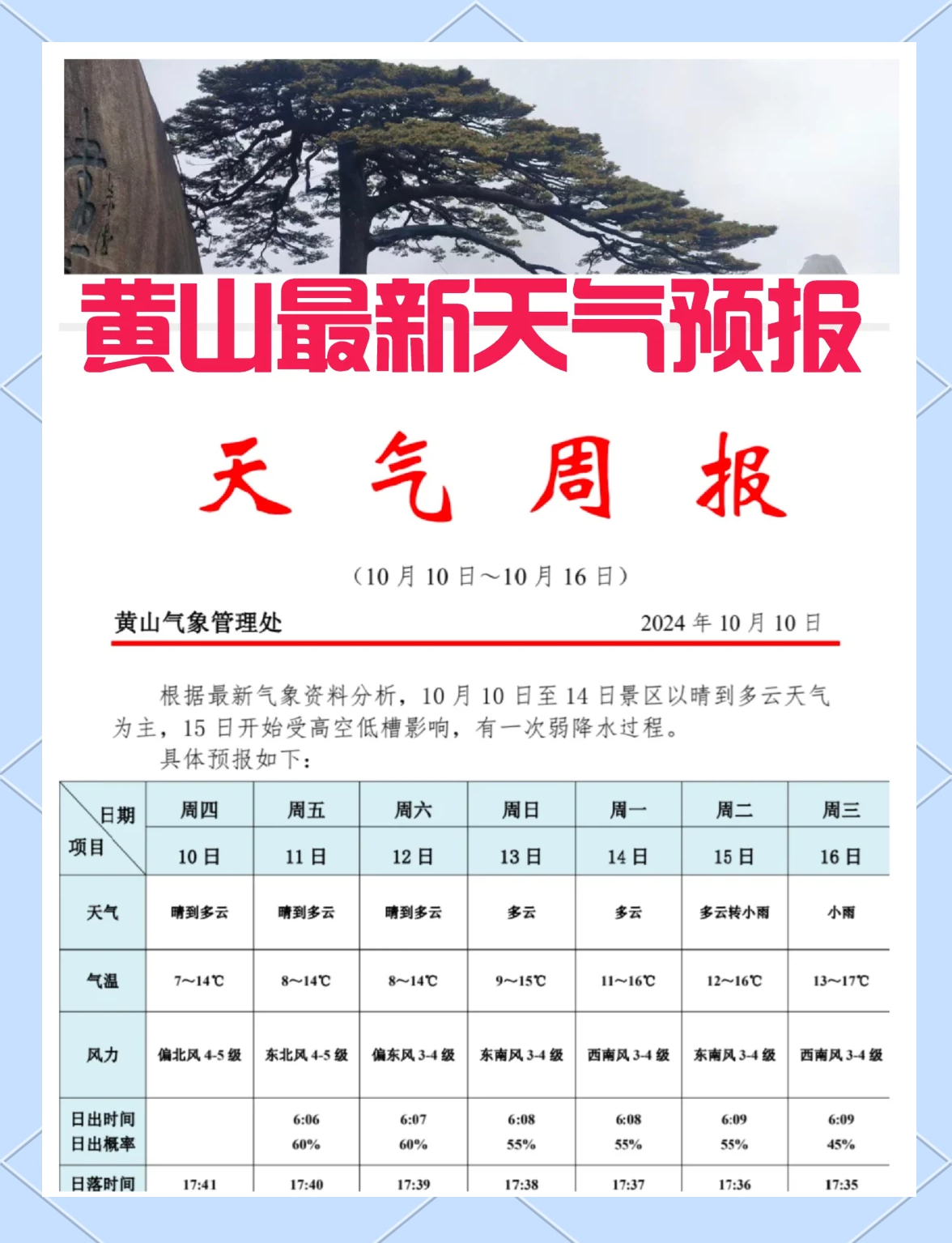黄山40天天气预报
