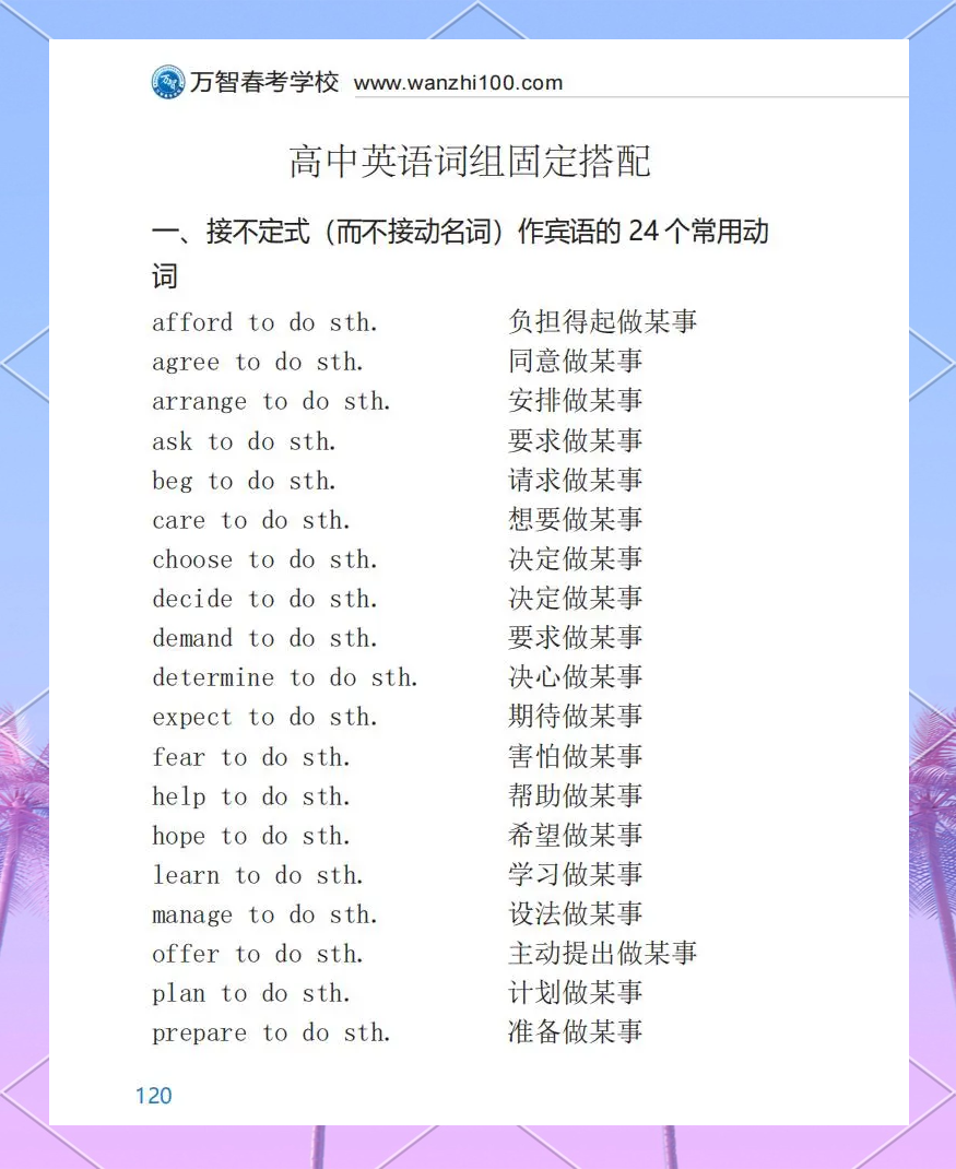 高考英语短语专项突破（500固定搭配）的简单介绍