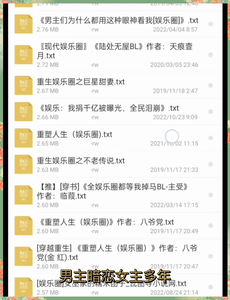 重生娱乐圈大导演目录