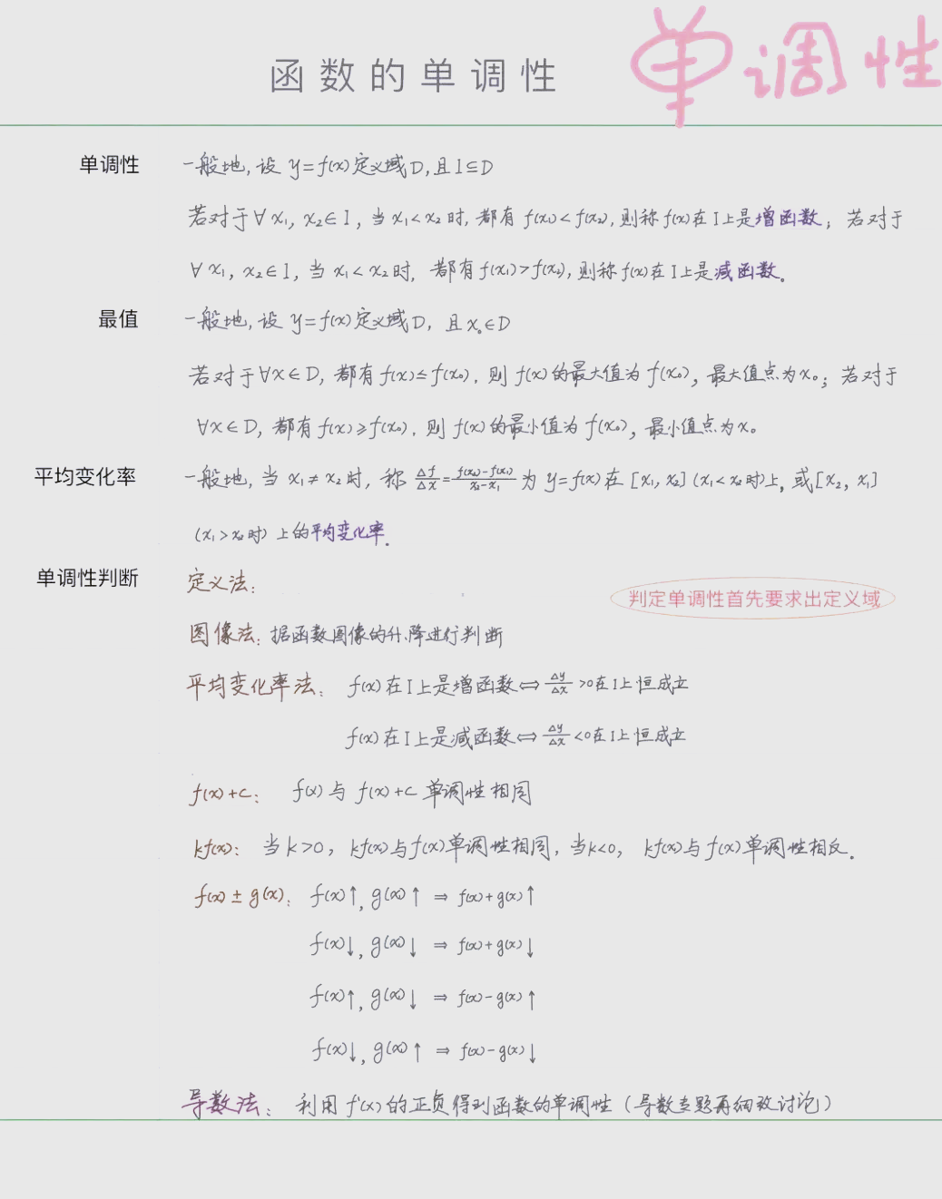 高一数学函数单调性易错点整理(高一函数单调性的题型和解题方法)