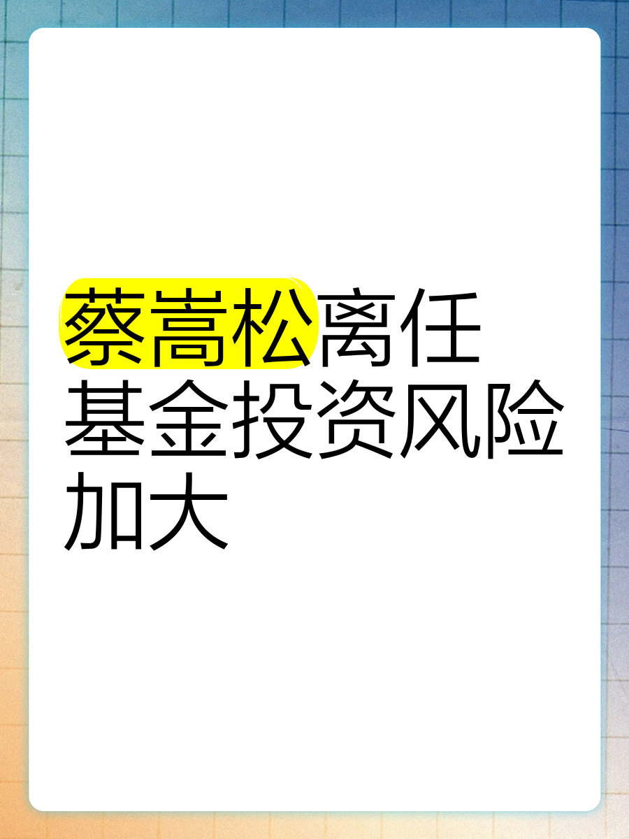 蔡嵩松基金（蔡嵩松基金司理
判刑）《蔡嵩松基金经理简介》