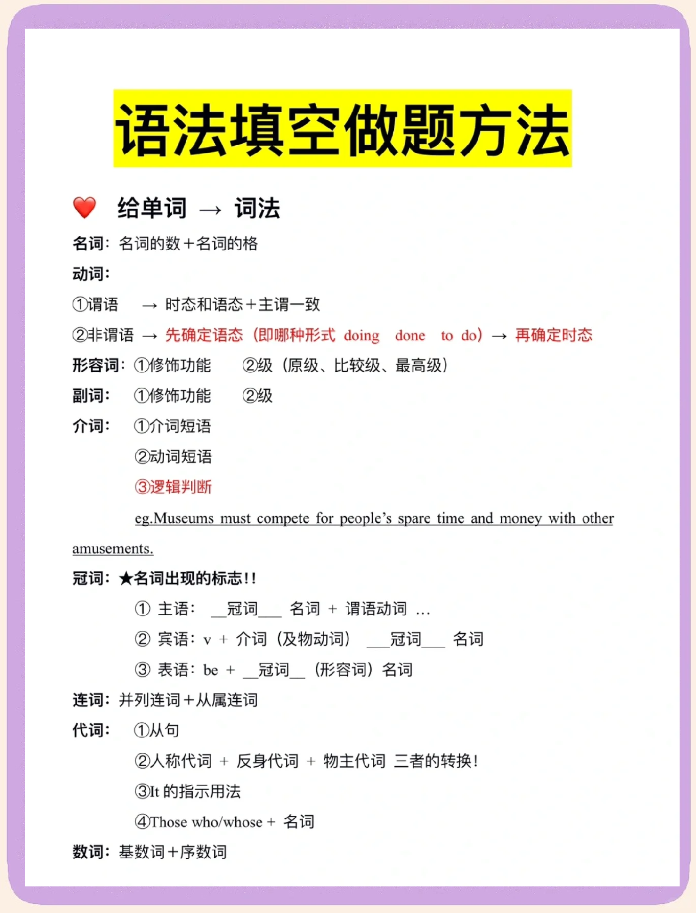 
语法填空满分技巧看过来
