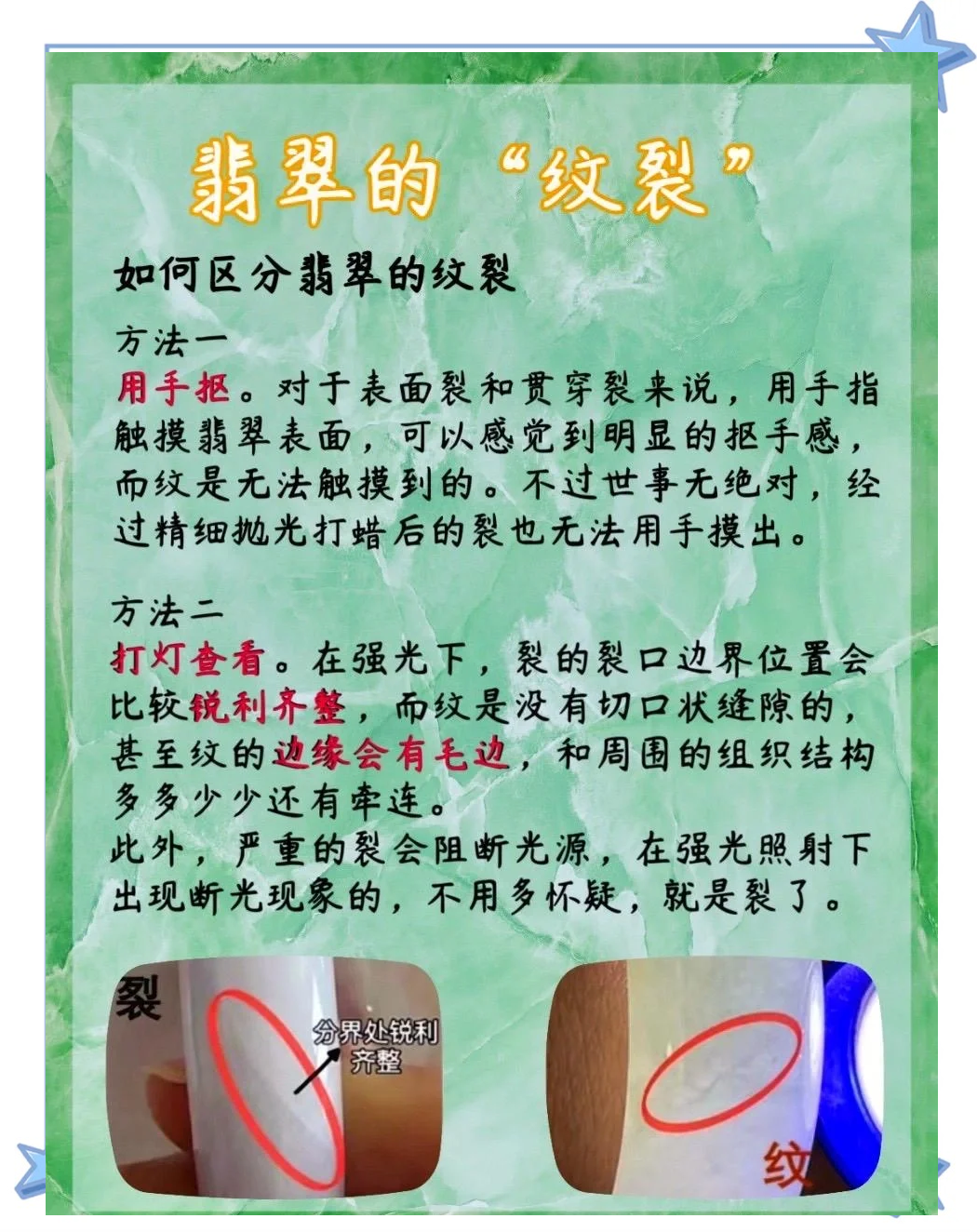 如何辨别翡翠的裂和纹(怎样判断翡翠的纹是裂还是纹)