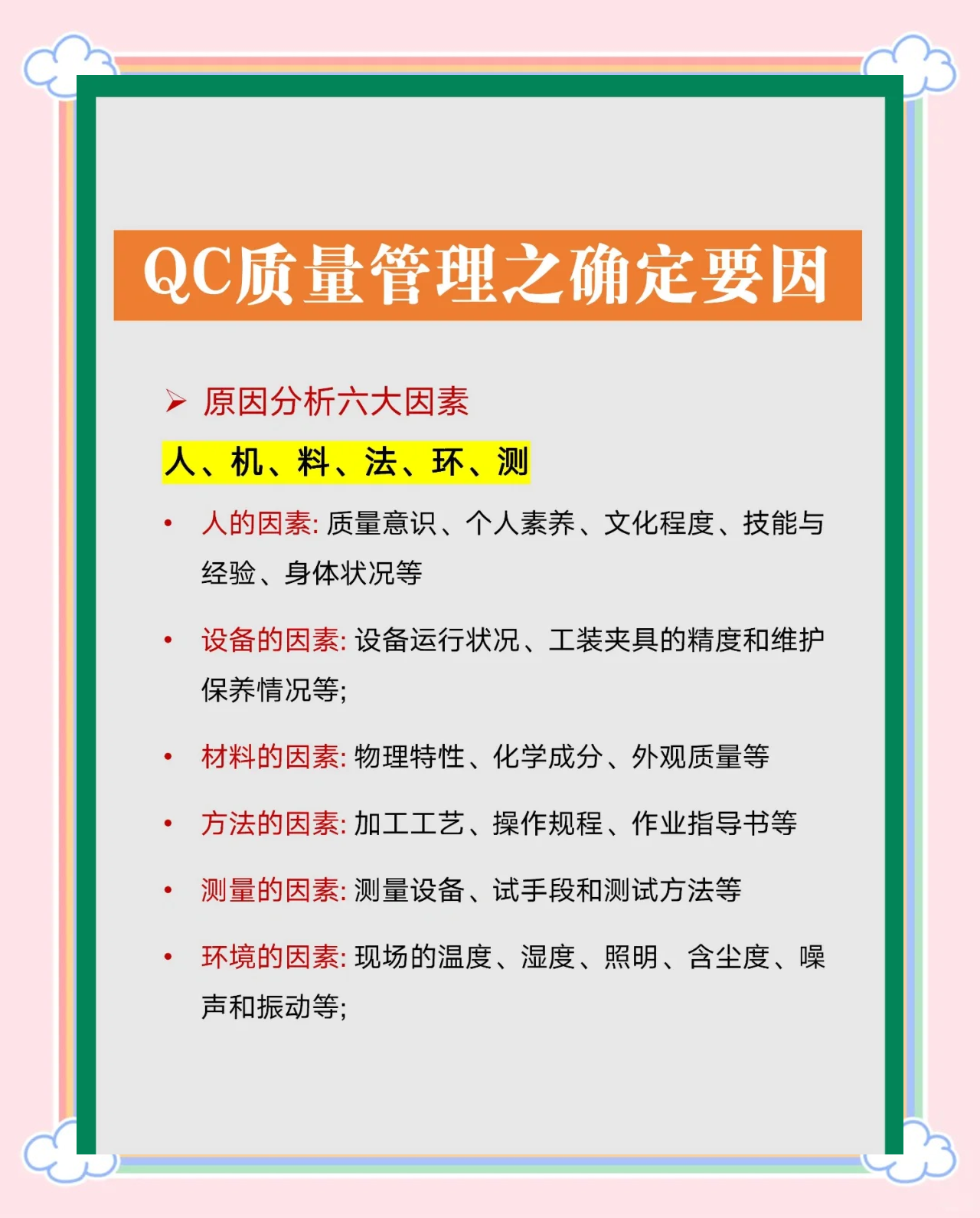 质量管理的五个要素
