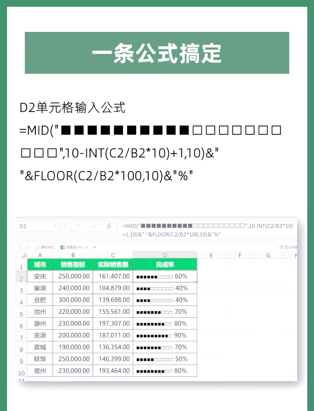 百分比excel公式