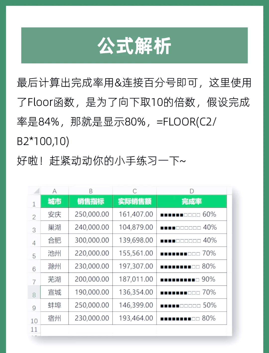 百分比excel公式