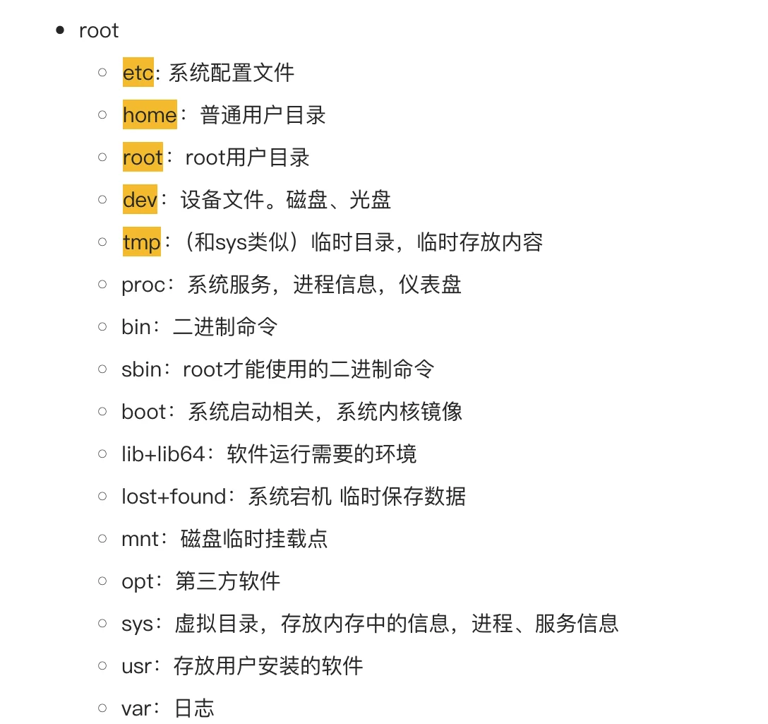linux列出当前目录内容