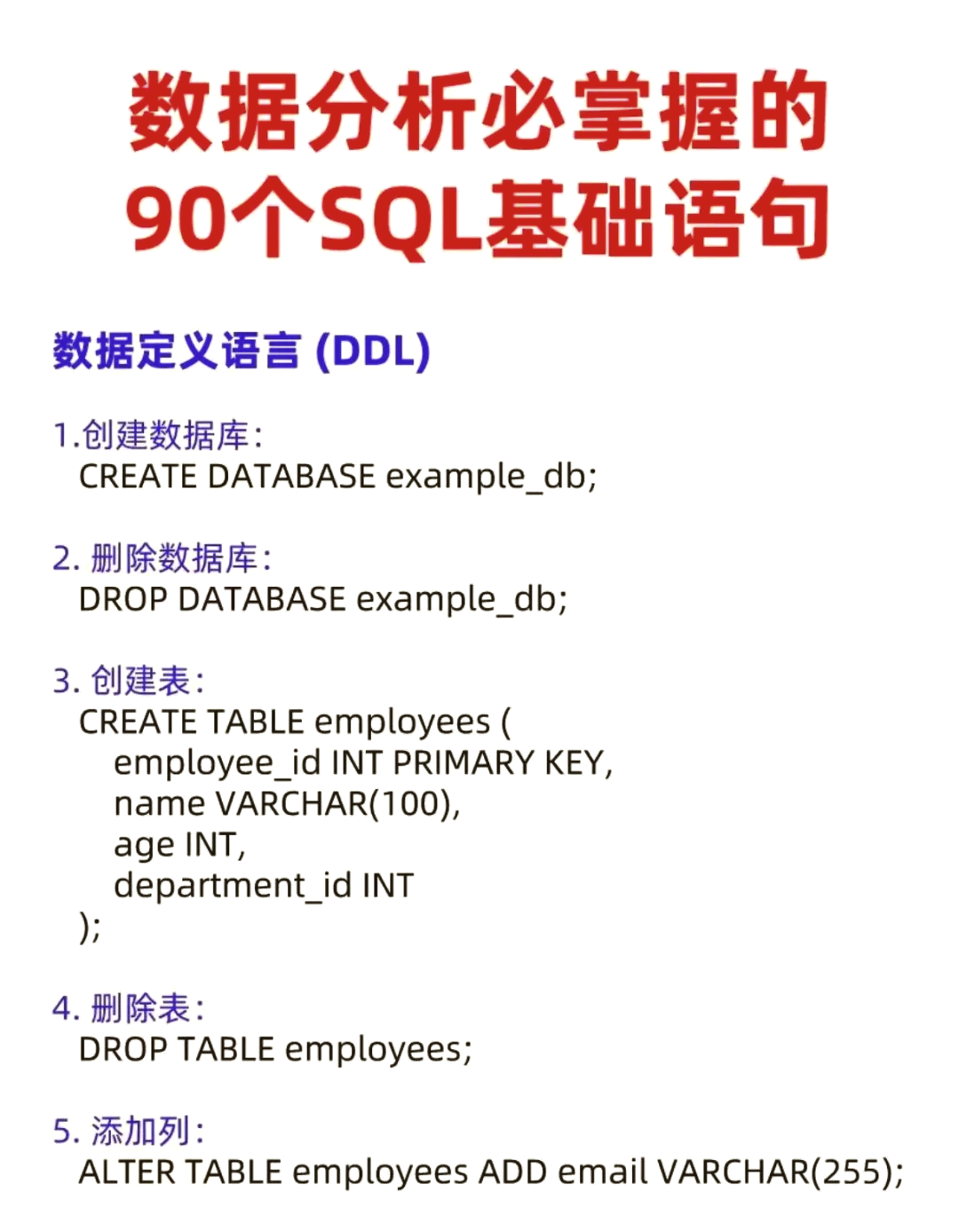 sql用于查询的语句