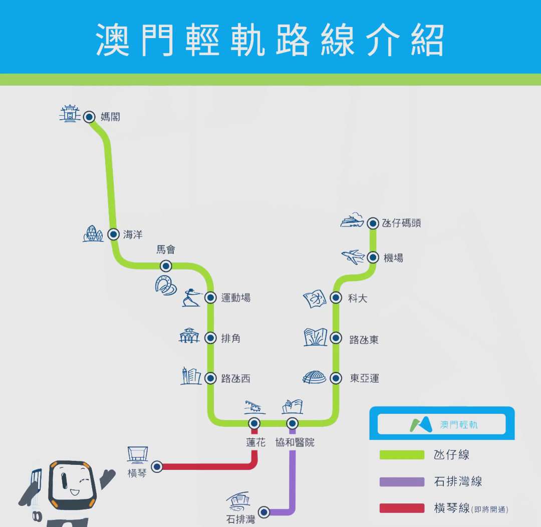 澳门轻轨氹仔线线路图图片