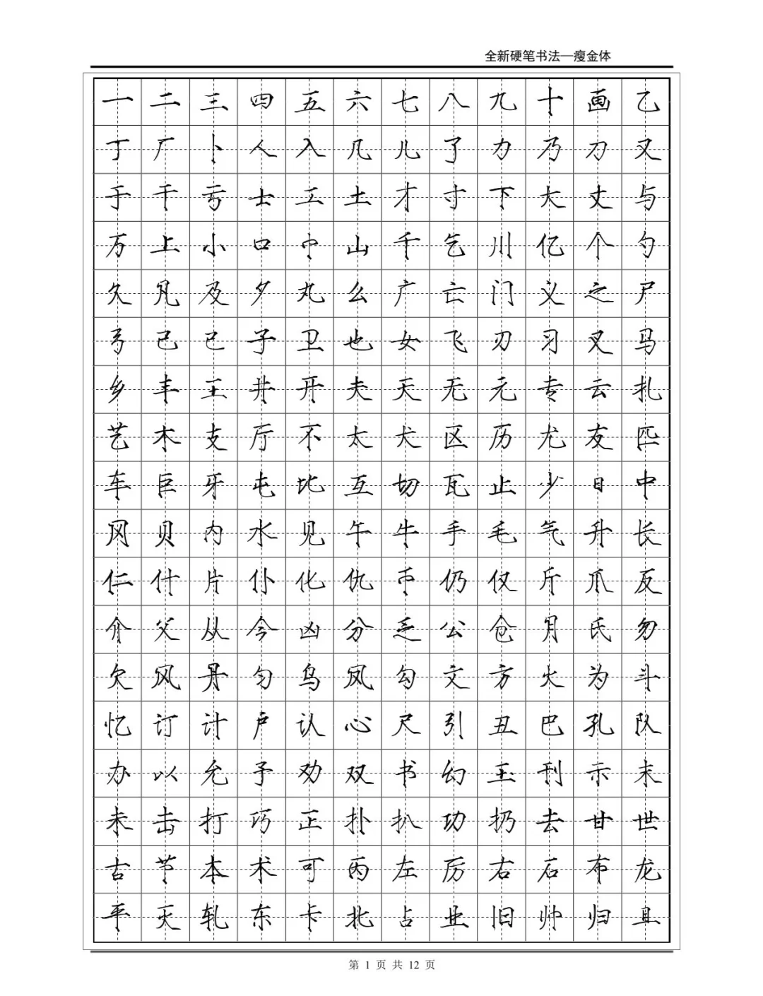 瘦金体电子字帖 2500字速成指南