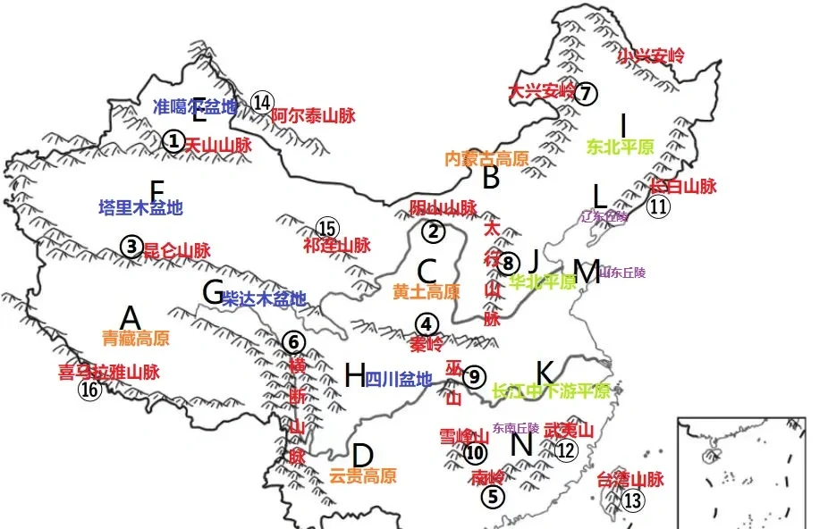 🗺️中国地形图填图记忆答案大揭秘