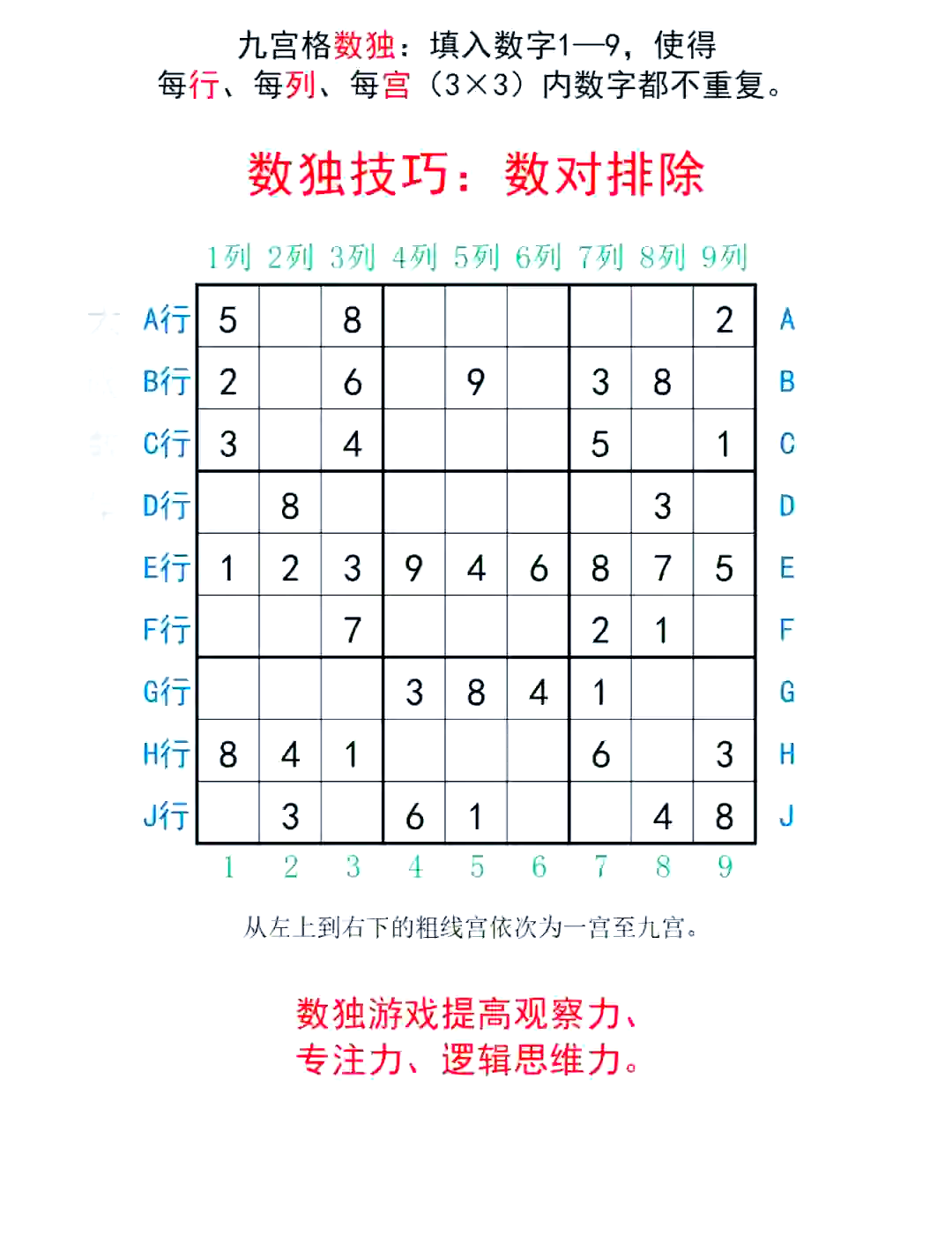 九宫格数独100题及答案图片