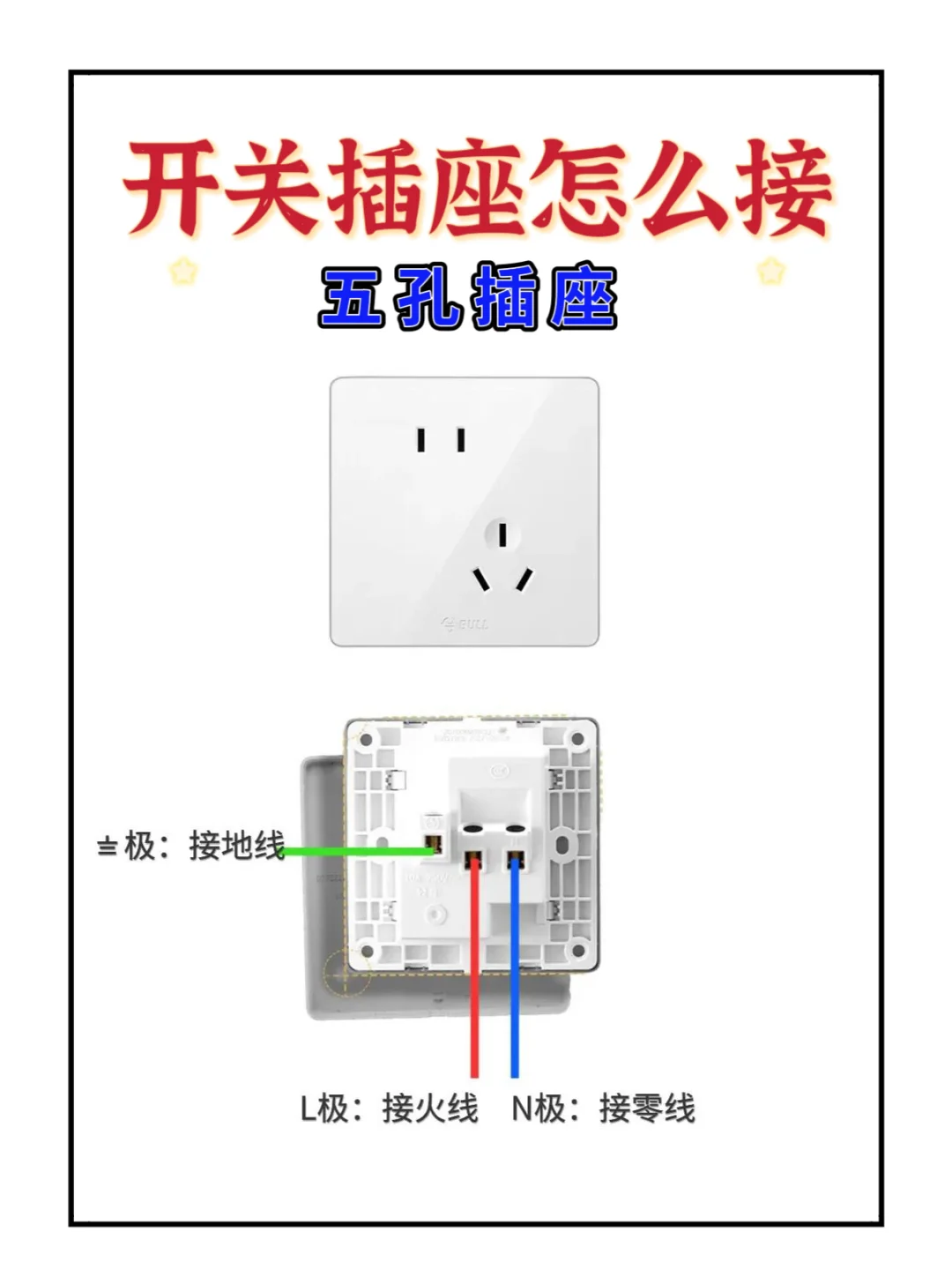 五孔380v插座接线图图片