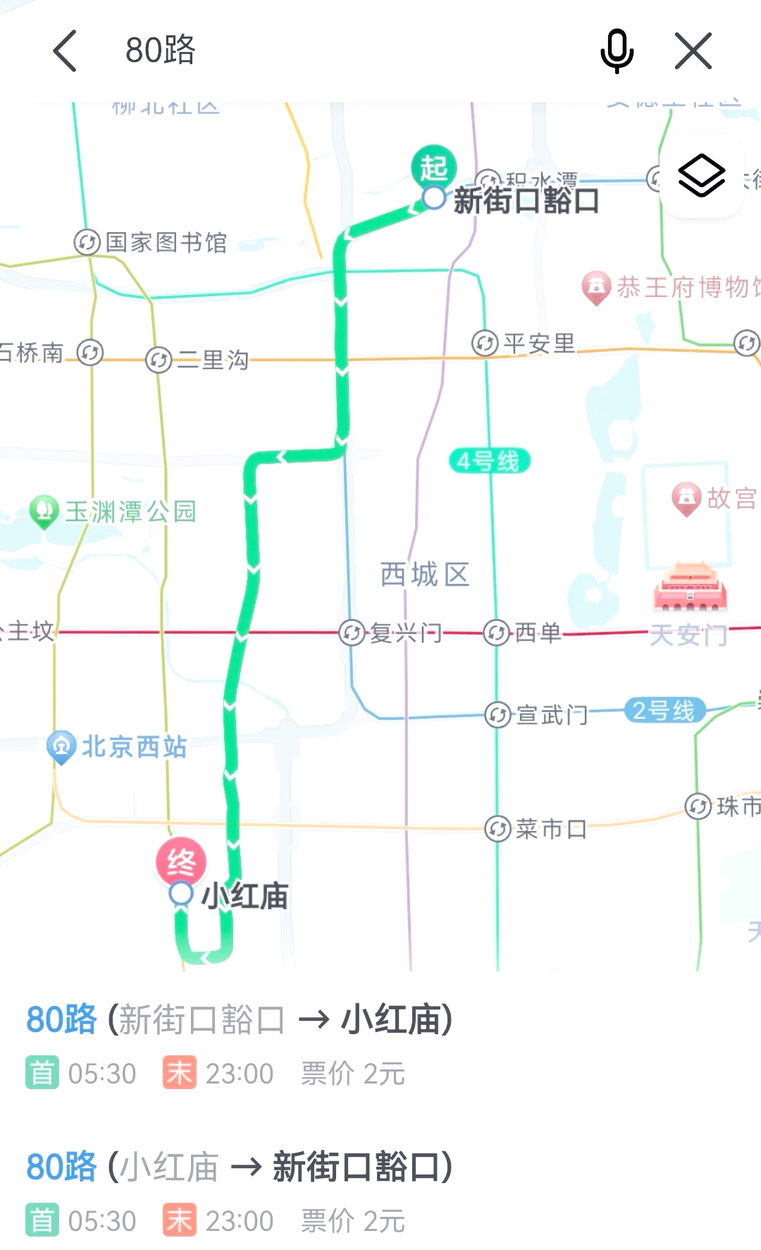 80路公交车的线路图图片