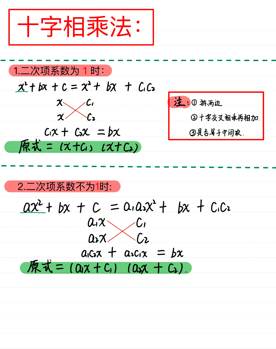 95十字相乘法轻松学