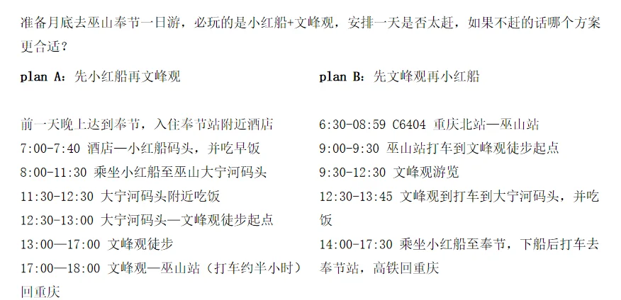 奉节一日游方案图片