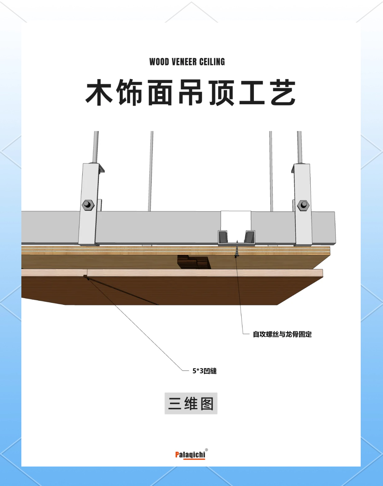 木饰面吊顶构造图图片