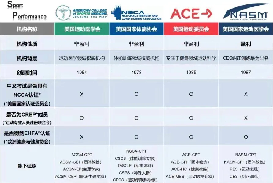 国际四大认证证书健身图片