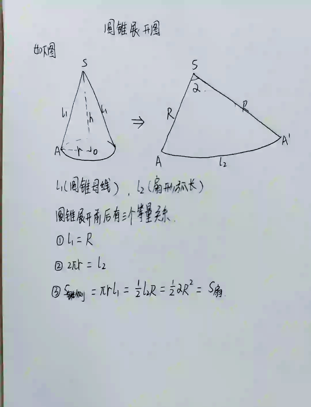 直角圆锥台展开图画法图片