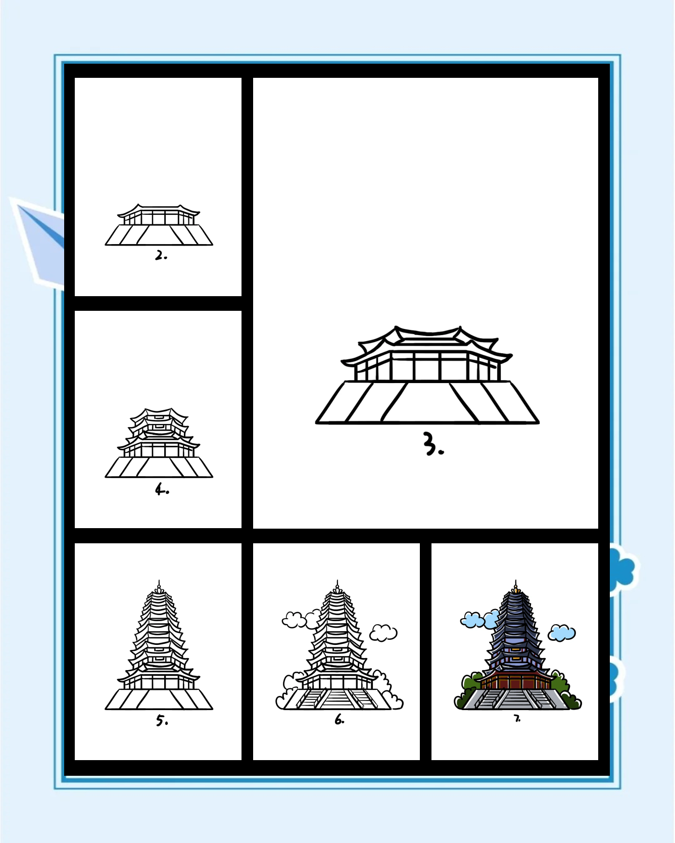 天宁寺宝塔简笔画图片