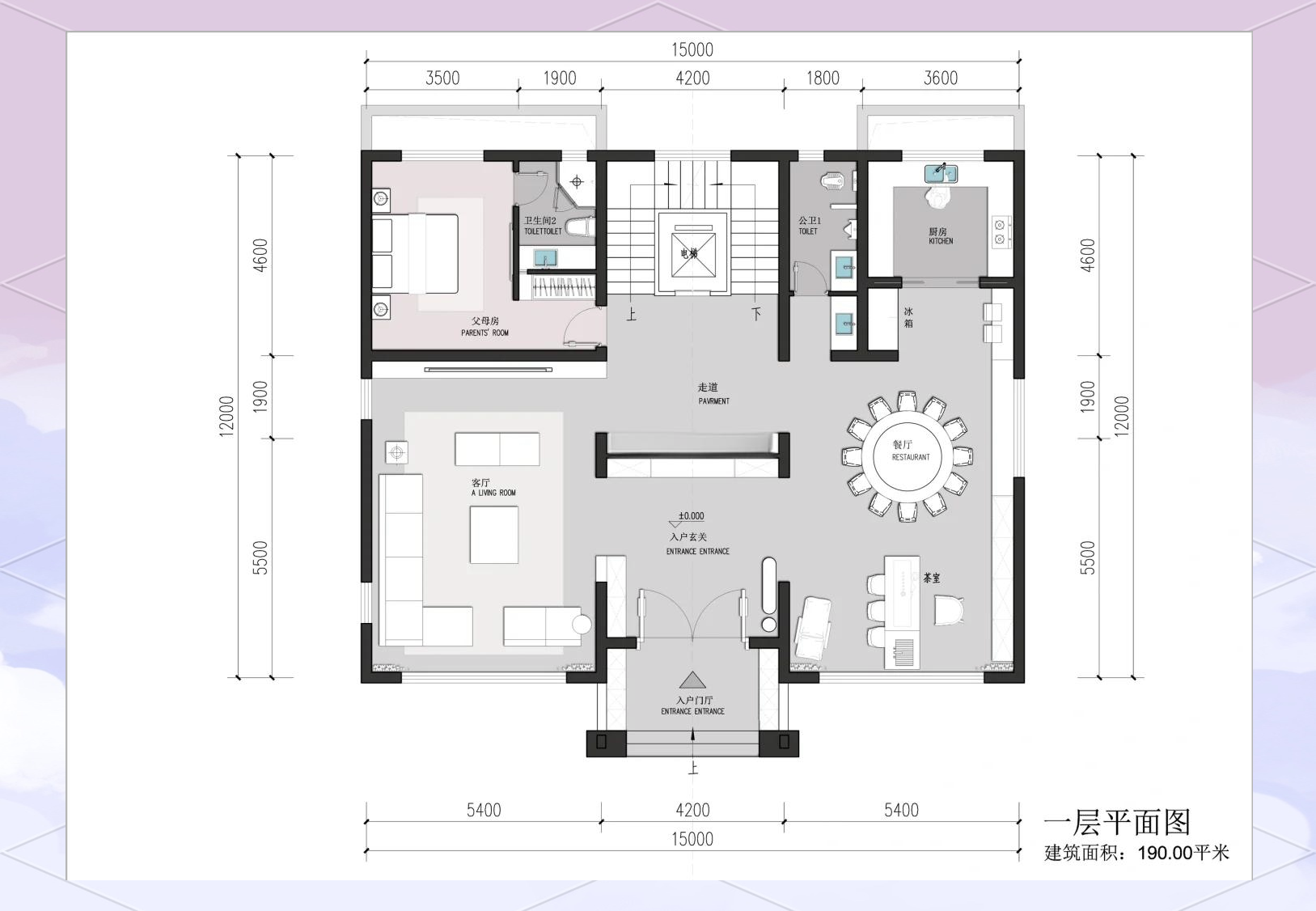 15米x12米房屋设计图图片