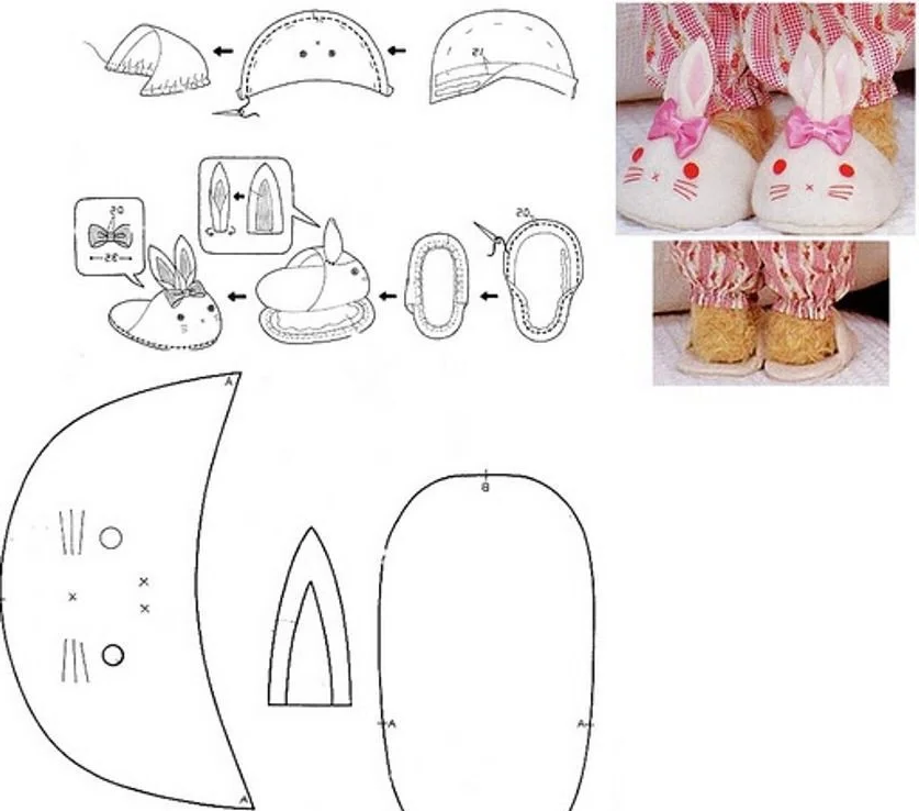 棉鞋小兔子图纸图片