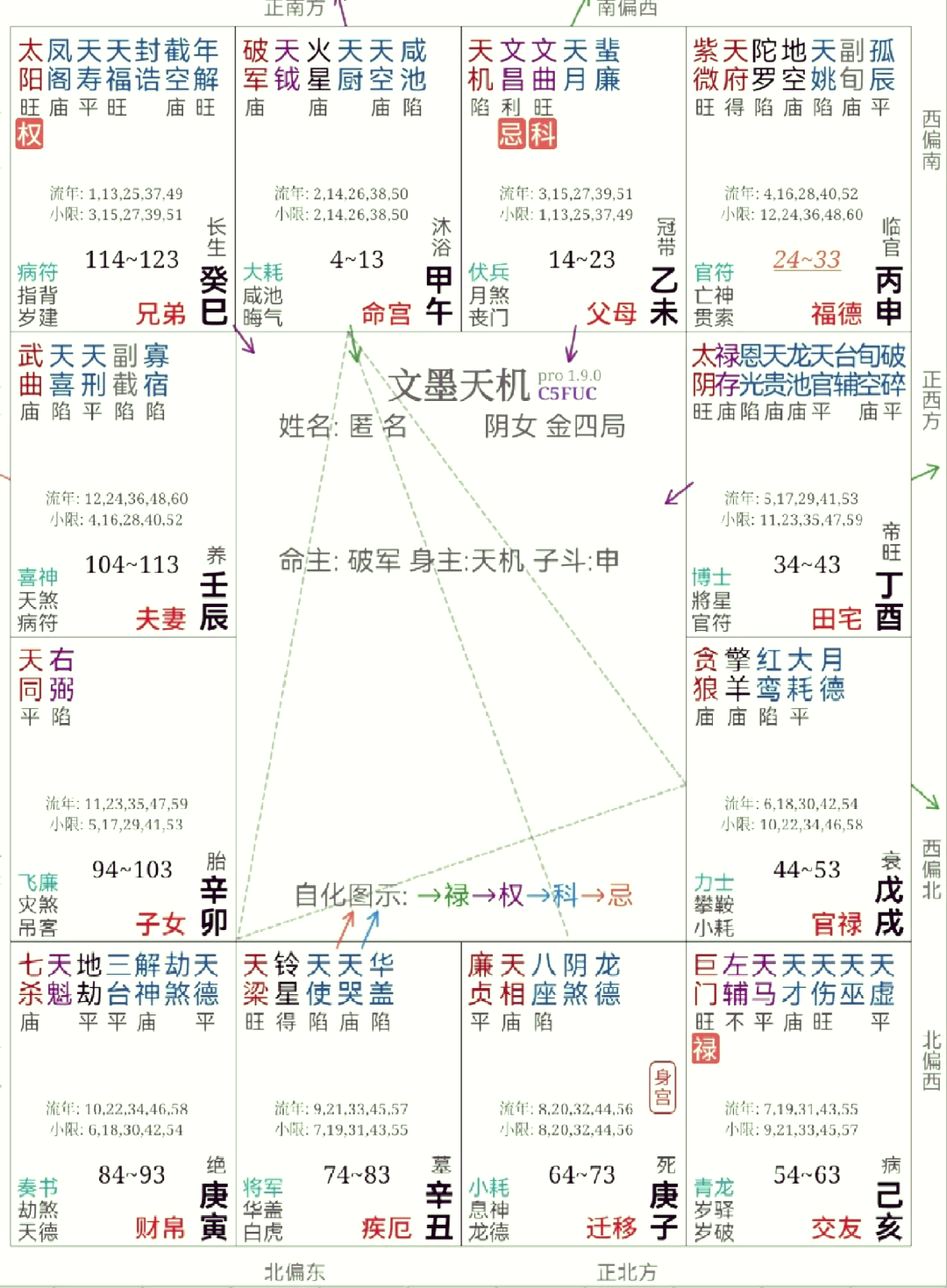 紫薇命盘图片