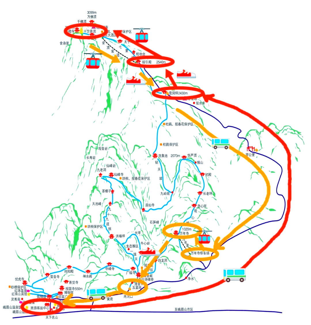 峨眉山景区地图图片