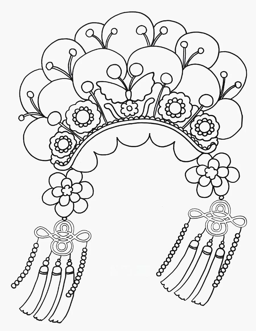 古装头套简笔画图片