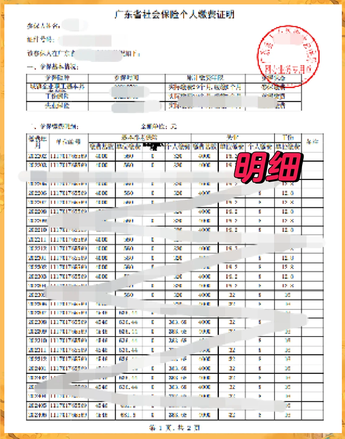 广州社保清单图片图片