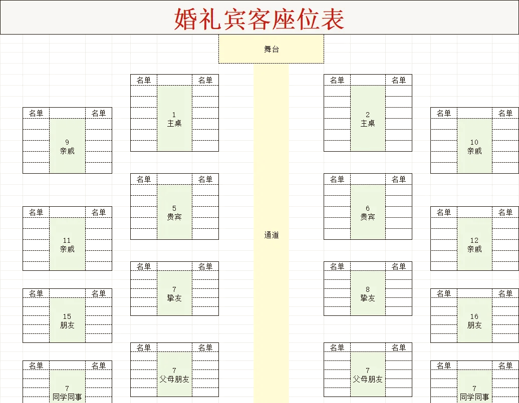 婚礼男女方座位安排图片