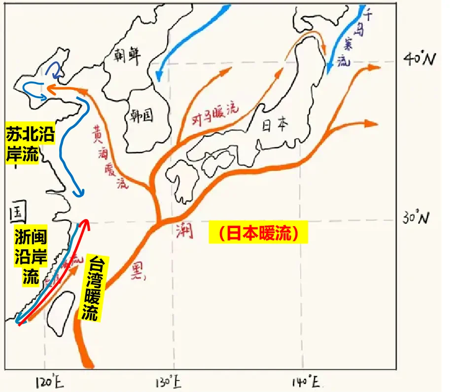 东海洋流分布图图片