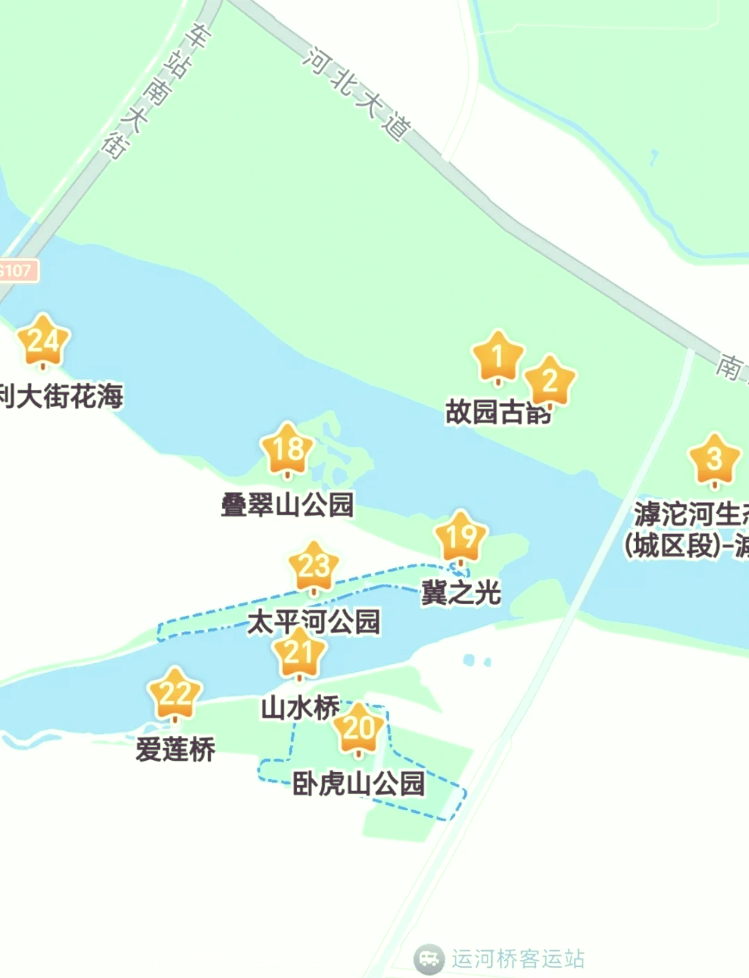 滹沱河十二景地图图片