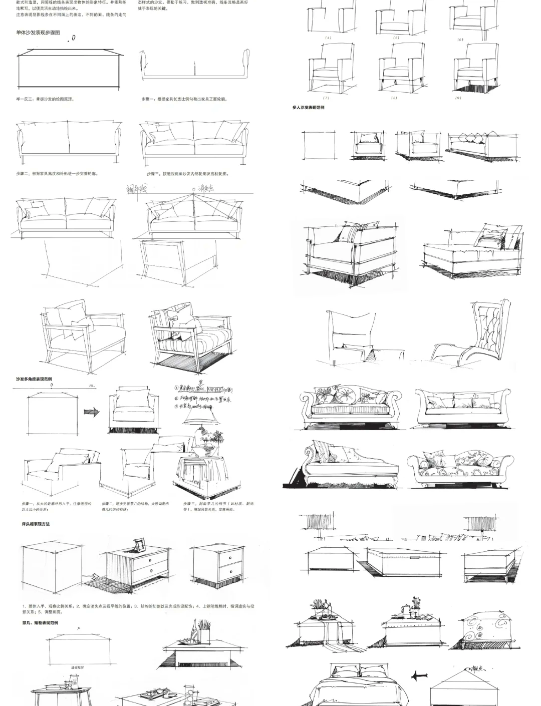 家具立体图手绘步骤图片